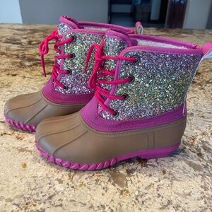 Glitter rain boots